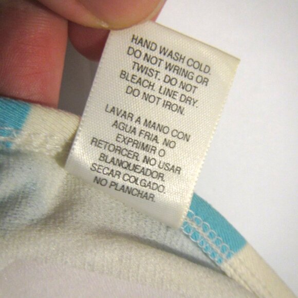 Arizona Jean Company Blue & White Swim Bikini Halter Top S - Picture 7 of 7